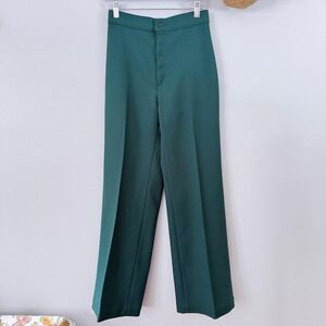 Vtg Levi's Pants Dark Academia Jewel Tone Career High Waisted Straight Leg Green